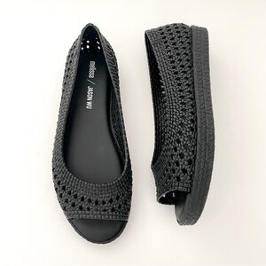 Melissa x Jason Wu Camilla Woven Open Toe Flat black Espadrille open toe 7